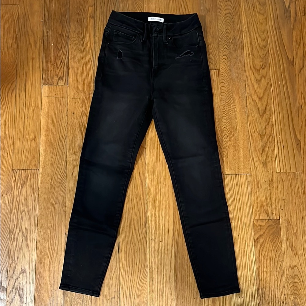 Good American Black Good Waist Crop Pant